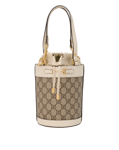 Small Horsebit 1955 Bucket Bag, &pound;750, Handbags, Beige/Cream, Coated Canvas/Leather, Front view